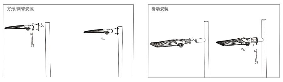 超薄LED区域路灯安装方式图集